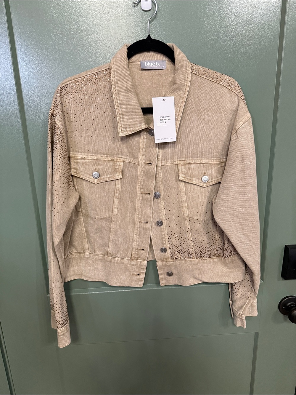 BiBi Taupe Studded Denim Jacket
